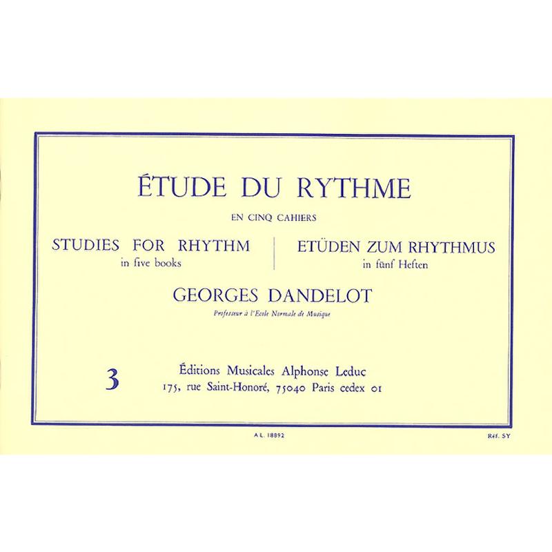 Titelbild für AL 18892 - ETUDE DU RHYTHME 3 RHYTHMES SIMULTANES
