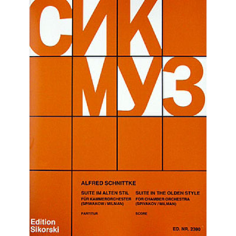 Titelbild für SIK 2380 - SUITE IM ALTEN STIL FUER KAMMER