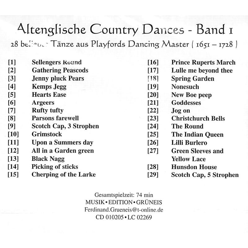 Notenbild für GRUENEIS 300601 - ALTENGLISCHE COUNTRY DANCES 1
