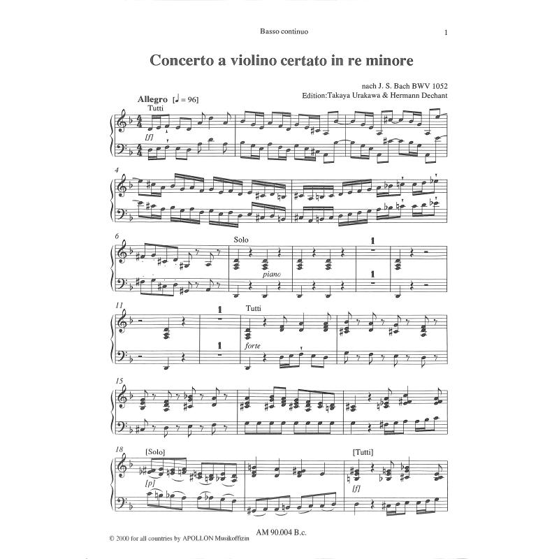 Titelbild für APOLLON 90004-CEMB - KONZERT D-MOLL BWV 1052