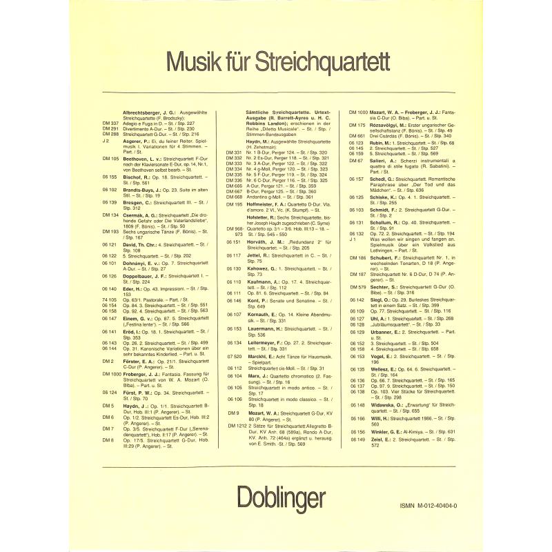 Notenbild für DM 1318-ST - QUARTETT D-MOLL