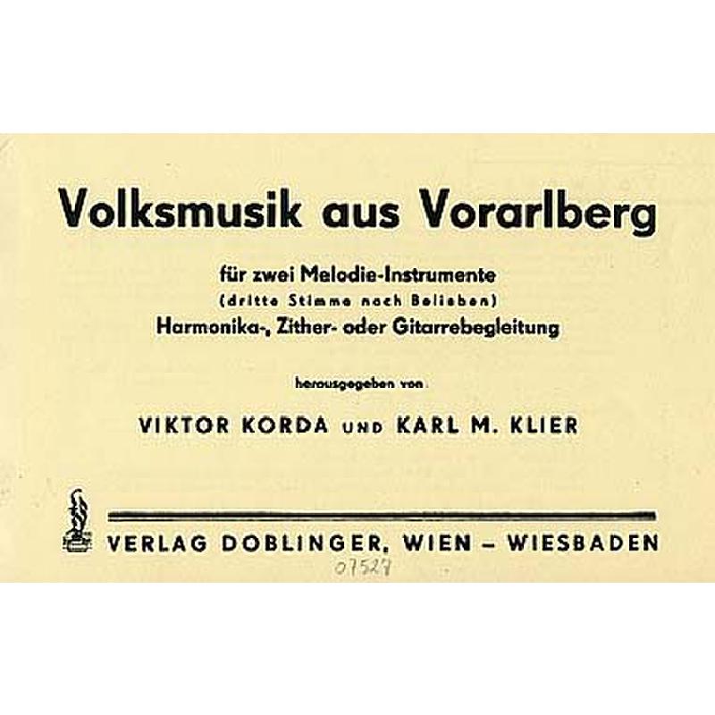 Titelbild für DO 07527 - VOLKSMUSIK AUS VORARLBERG
