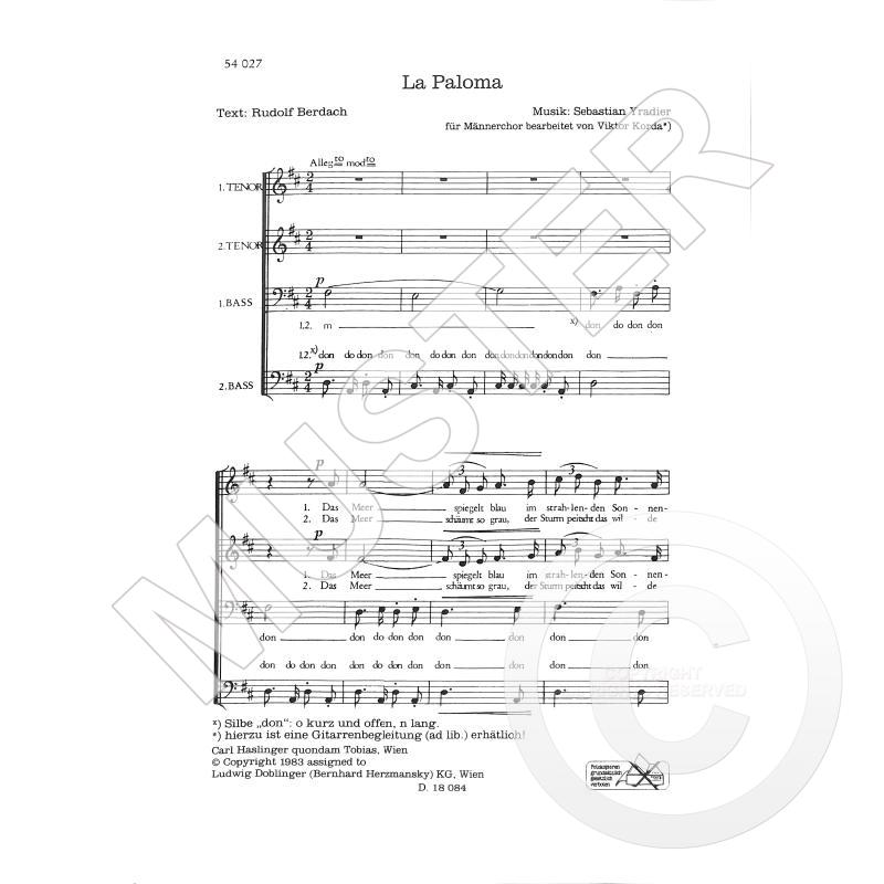 Titelbild für DO 54027 - LA PALOMA