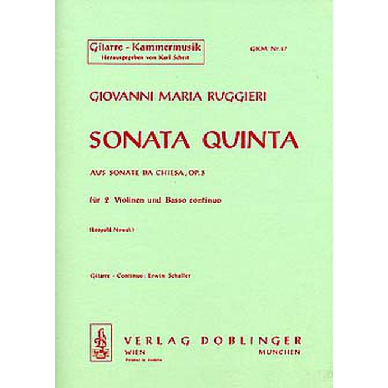Titelbild für GKM 87 - SONATA QUINTA G-MOLL OP 3