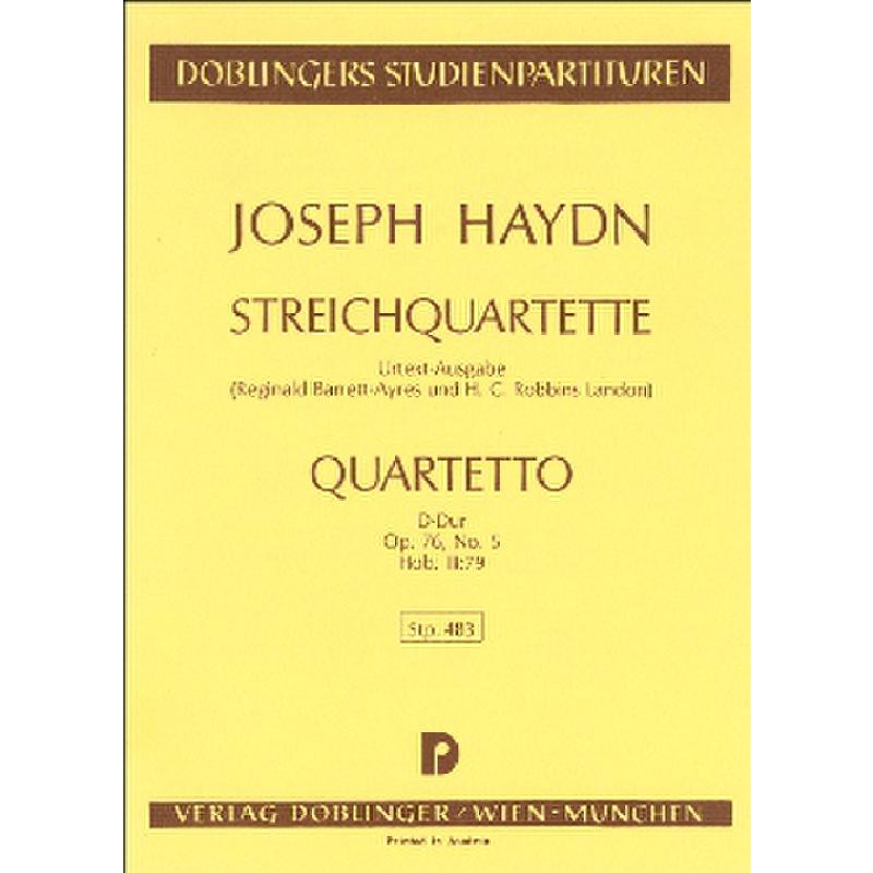 Titelbild für STP 483 - QUARTETT D-DUR OP 76/5 HOB 3:79 (MIT LARGO)