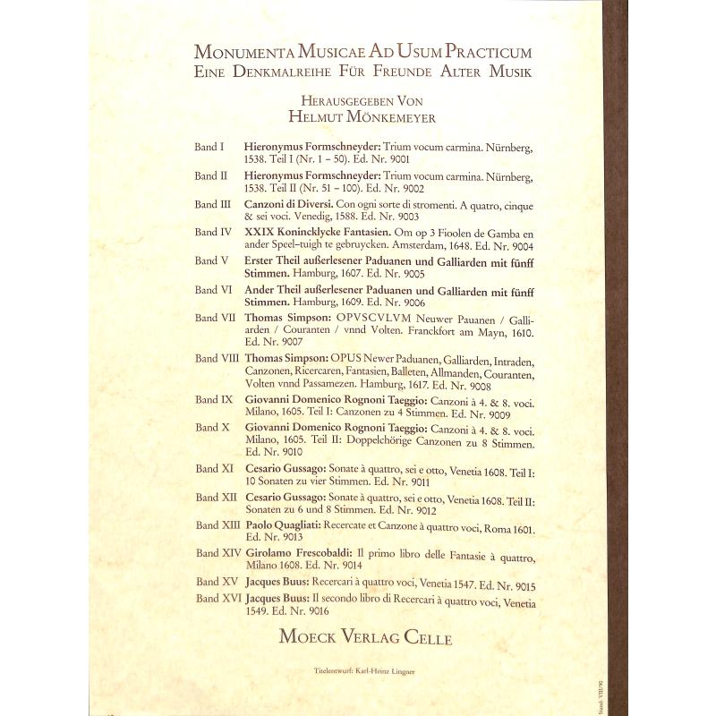 Notenbild für MOE 9015 - RECERCARI 1 (IL PRIMO LIBRO DI RECERCARI)