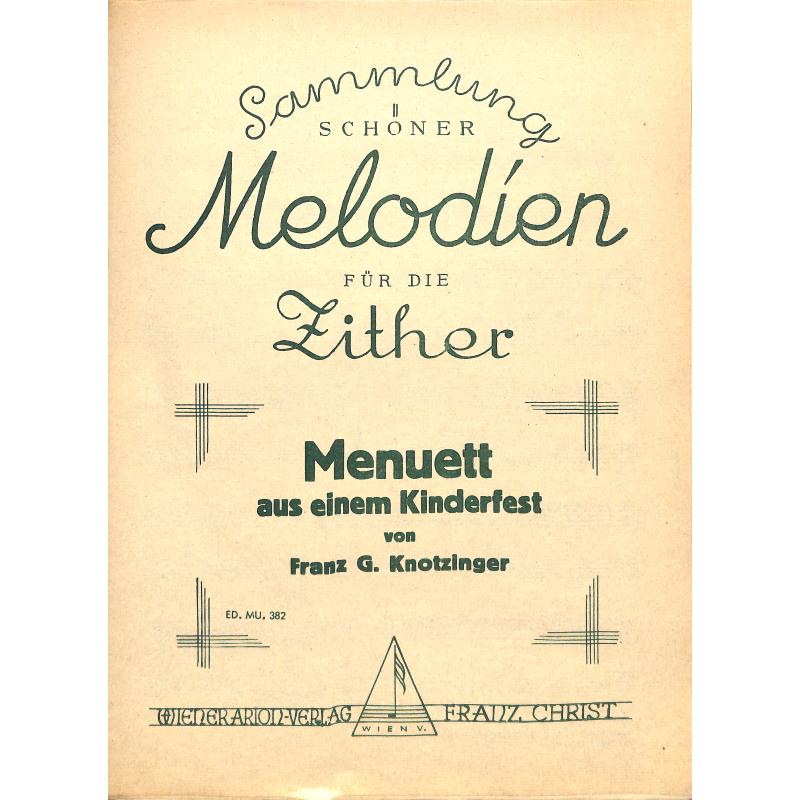 Titelbild für WEINB 402-10 - MENUETT AUS EINEM KINDERFEST