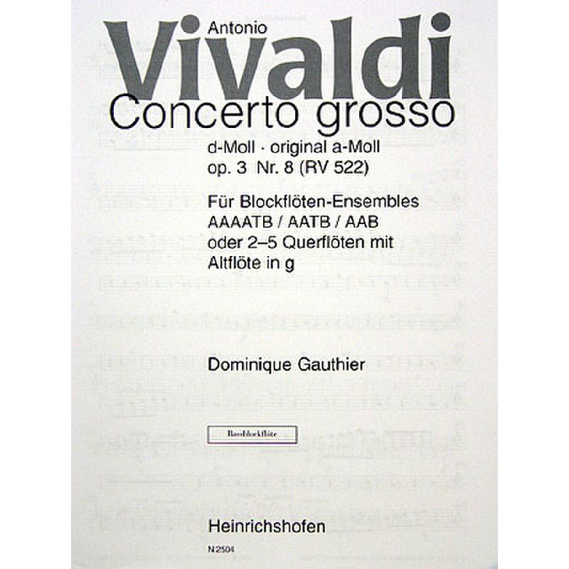 Titelbild für N 2504-BBFL - CONCERTO GROSSO D-MOLL OP 3/8 RV 522