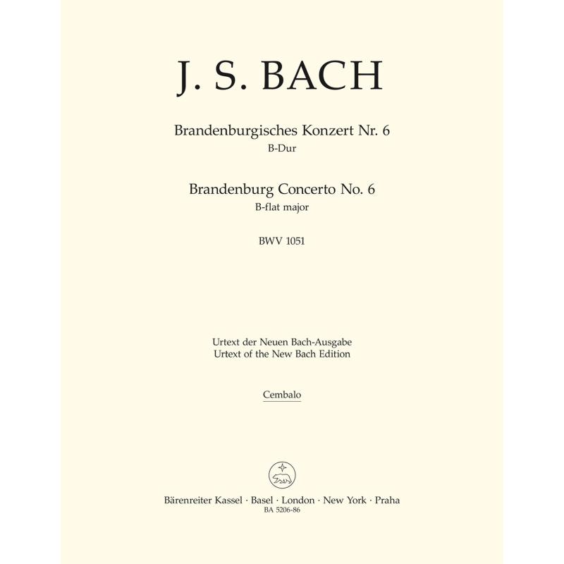 Titelbild für BA 5206-CEMB - BRANDENBURGISCHES KONZERT 6 B-DUR BWV 1051