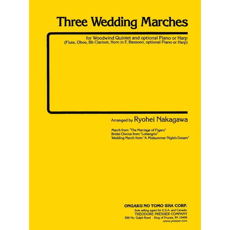 Titelbild für PRESSER 114-40256 - 3 WEDDING MARCHES
