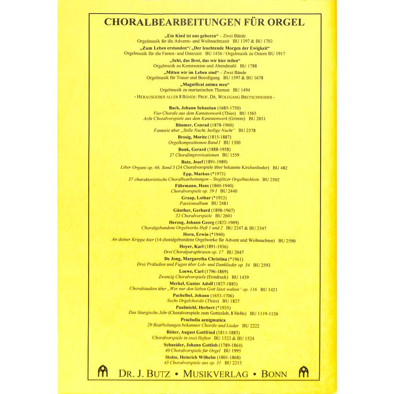 Notenbild für BUTZ 1559 - 22 CHORALIMPROVISATIONEN