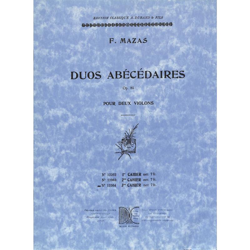 Titelbild für DUR 12364 - DUOS ABECEDAIRES OP 85/3