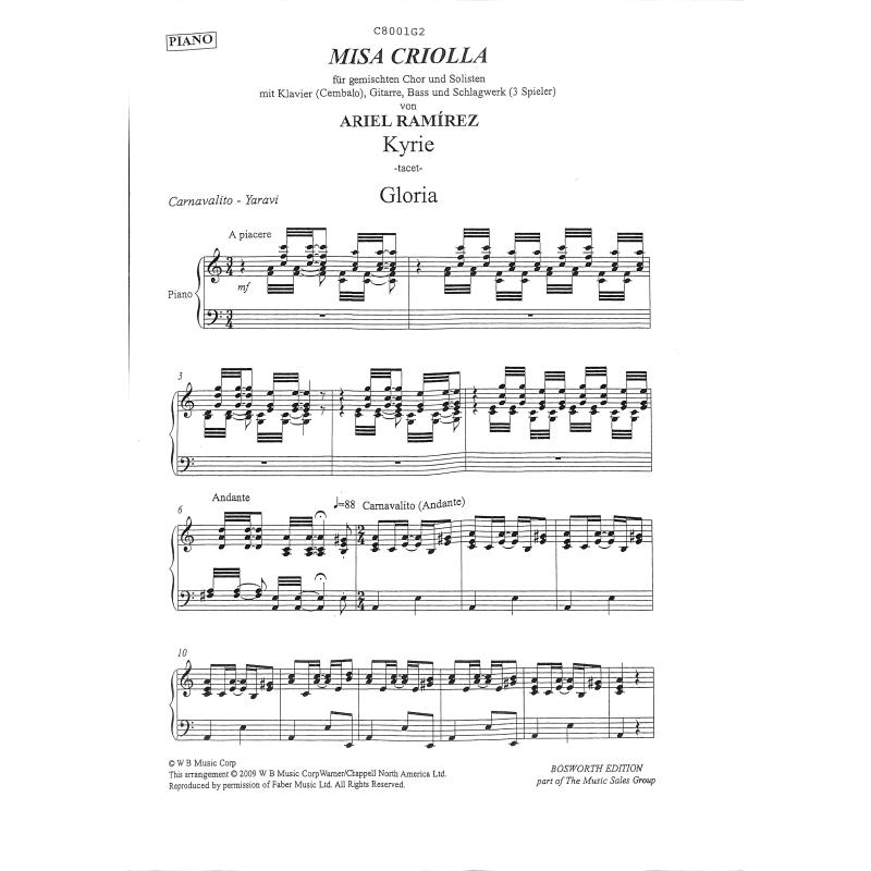 Titelbild für BOE -C8001G8 - MISA CRIOLLA