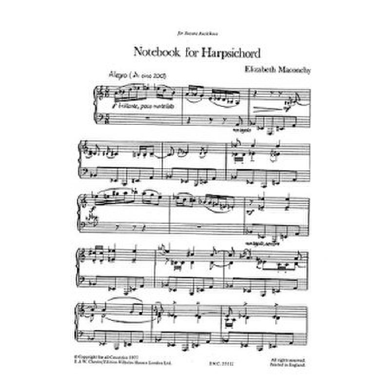 Titelbild für CH 55112 - ATEBOOK FOR HARPSICHORD