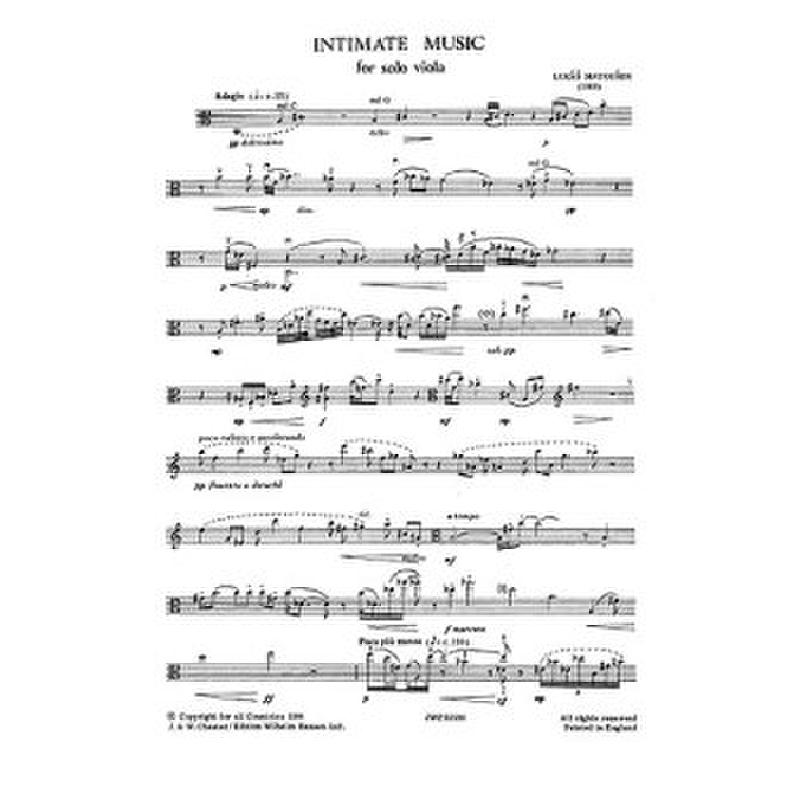 Titelbild für CH 55598 - INTIMATE MUSIC