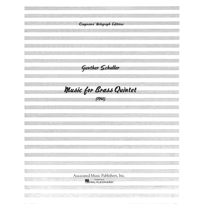 Titelbild für GS 22392 - MUSIC FOR BRASS QUINTETT (1961)