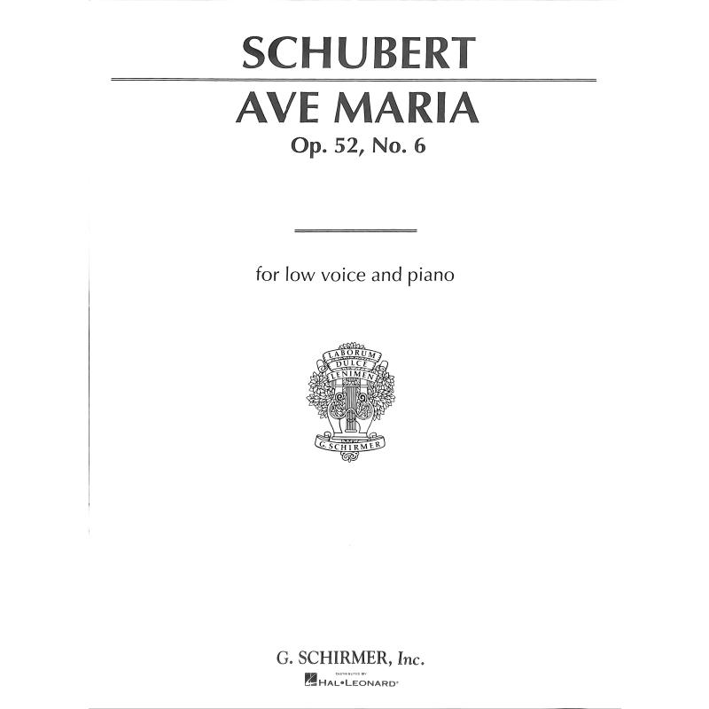 AVE MARIA OP 52/6 D 839 G-DUR - von Schubert Franz - GS 27382 - Noten