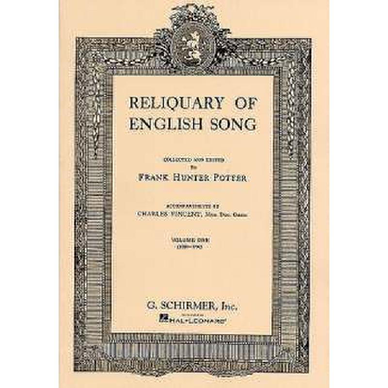 Titelbild für GS 32614 - RELIQUARY OF ENGLISH SONGS 1