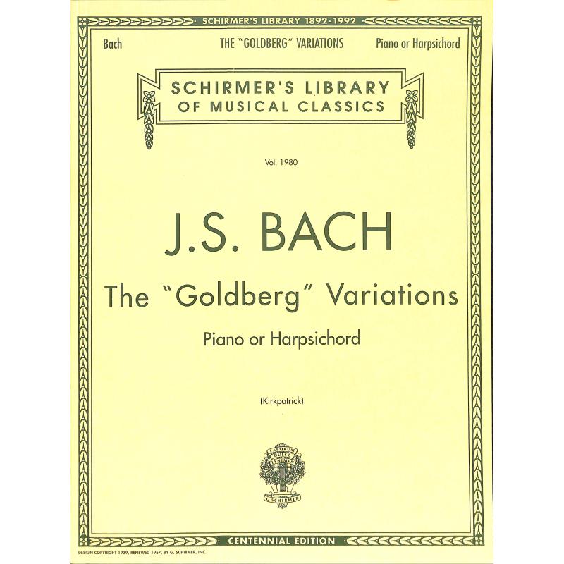 Titelbild für GS 81953 - GOLDBERG VARIATIONEN BWV 988