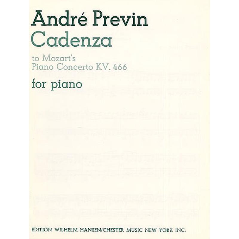 Titelbild für MSHC 00115 - KADENZ MOZART KONZERT KLAV D-MO