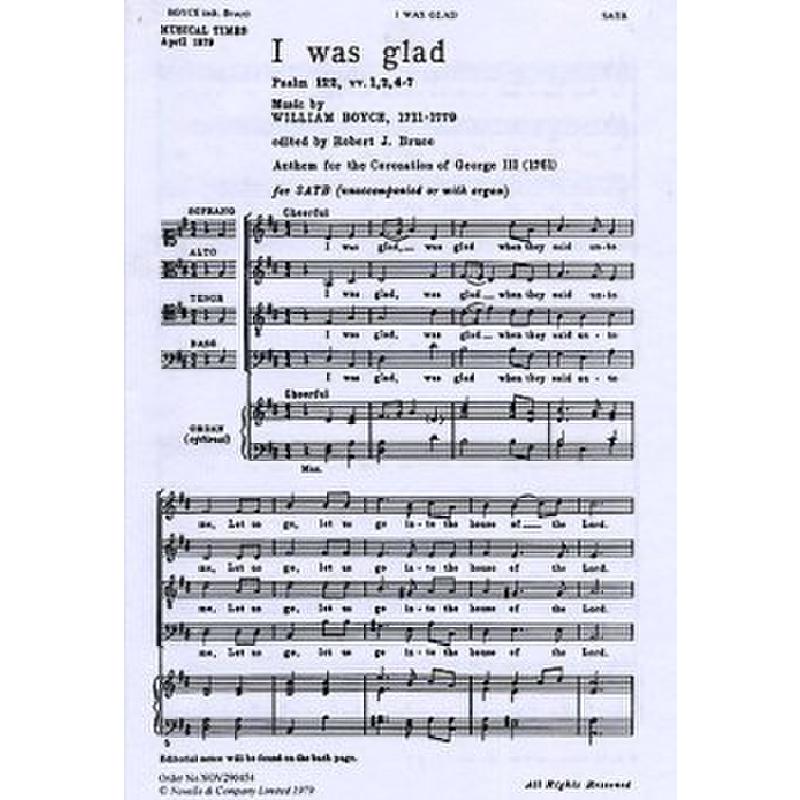 Titelbild für MSNOV 290454 - I WAS GLAD