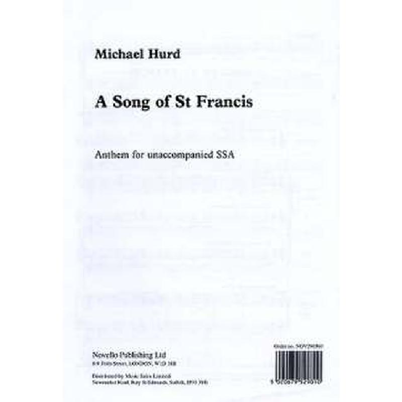 Titelbild für MSNOV 290560 - SONG OF ST FRANCIS