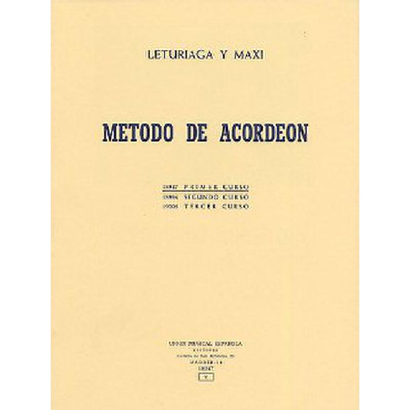 Titelbild für UME 18947 - METODO DE ACORDEON 1