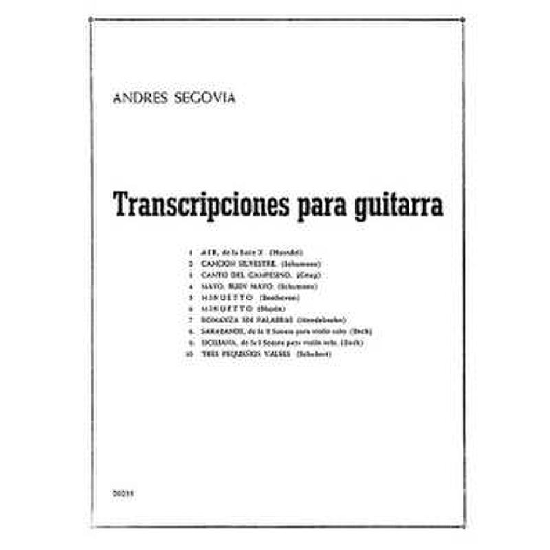 Titelbild für UMG 20235 - TRANSCRIPCIONES PARA GUITARRA