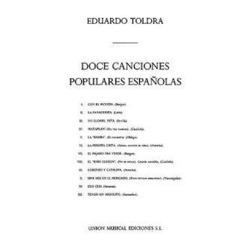 Titelbild für UMV 20649 - DOCE CANCIONES POPULARES ESPANO