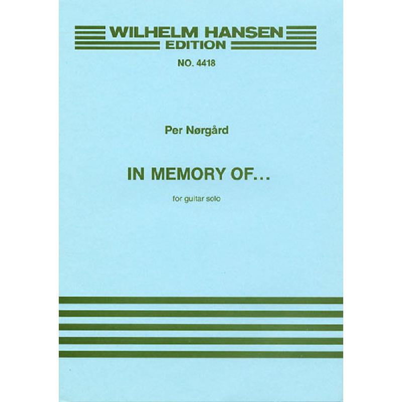 Titelbild für WH 29699 - NORGARD IN MEMORY OF GUITAR