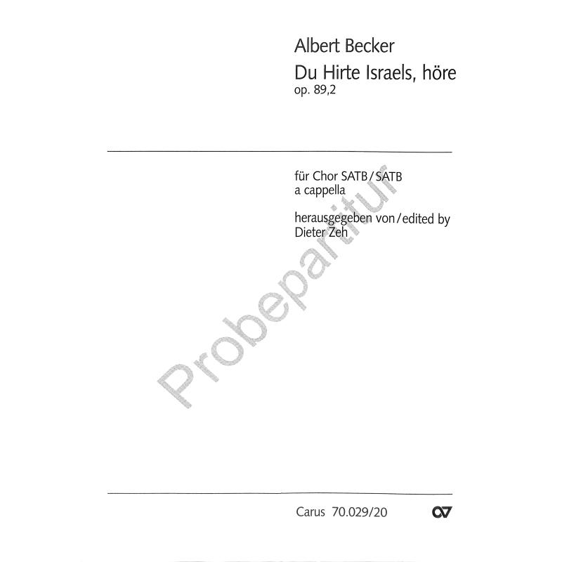 Titelbild für CARUS 70029-20 - DU HIRTE ISRAELS HOERE OP 89/2