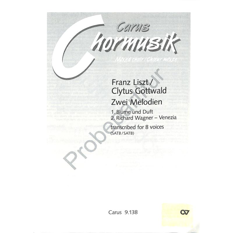 Titelbild für CARUS 9138-00 - 2 Transkriptionen von Franz Liszt