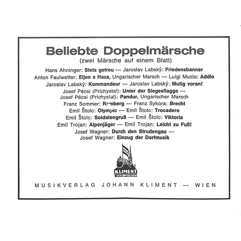 Notenbild für KLIMENT 661 - BIS SALURN + TREU DEM KAENTNERLAND