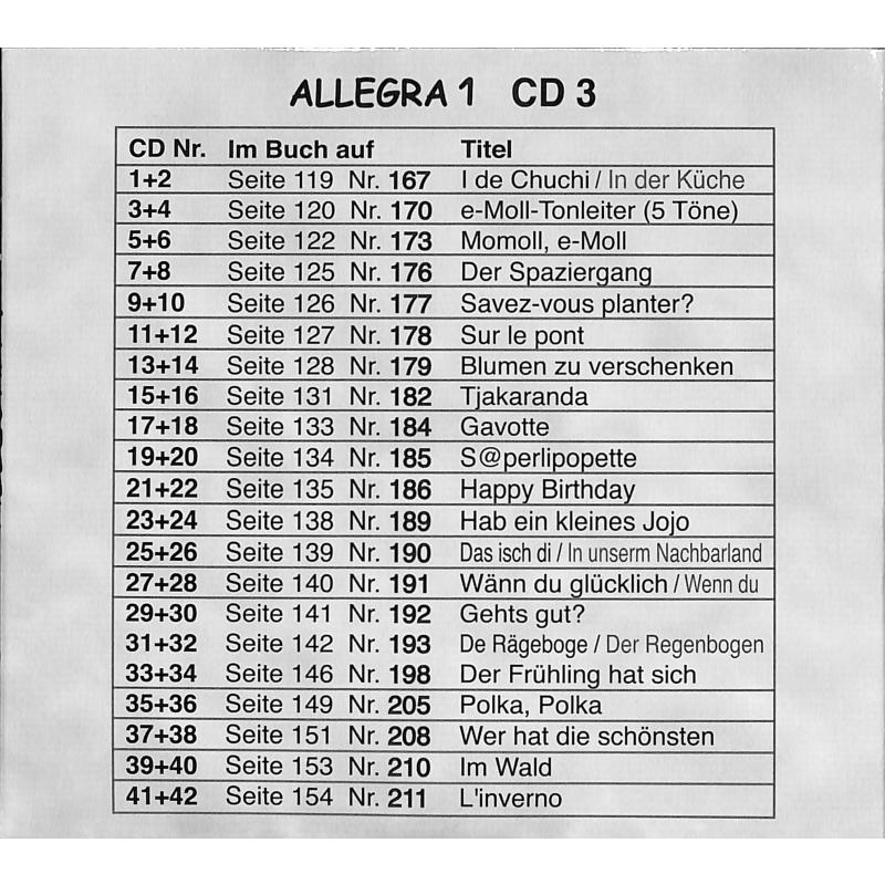 Notenbild für CLAIRE 101-CD2 - ALLEGRA 1