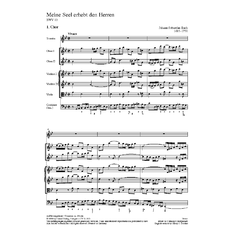 Notenbild für CARUS 31010-00 - KANTATE 10 MEINE SEEL ERHEBT DEN HERREN BWV 10