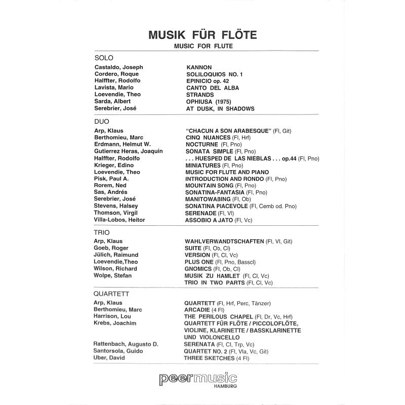 Notenbild für PEER 3112 - MUSIC FOR FLUTE AND PIANO