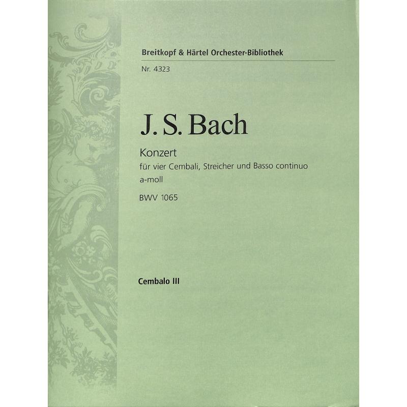 Titelbild für EBOB 4323-CEMB3 - KONZERT A-MOLL BWV 1065 - 4 CEM