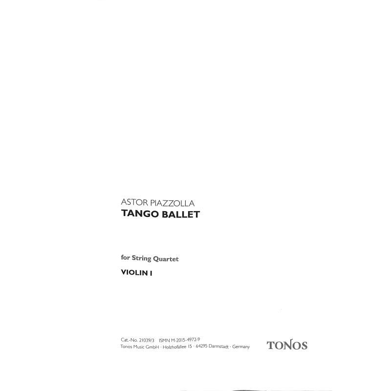 Titelbild für TONOS 21039-3 - TANGO BALLET