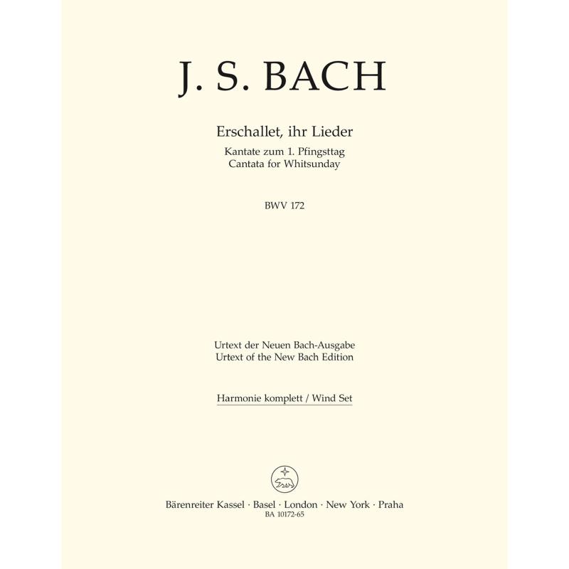 Titelbild für BA 10172-HARM - KANTATE 172 ERSCHALLET IHR LIEDER BWV 172