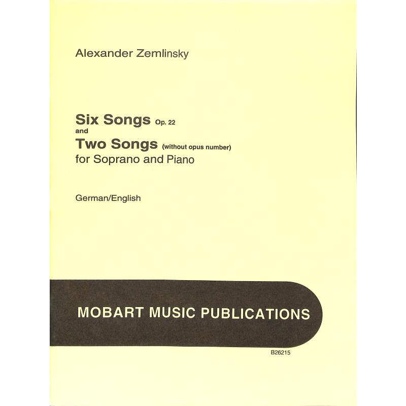 Titelbild für MOBART -B26976 - 6 Lieder op 22 + 2 Lieder ohne Opus