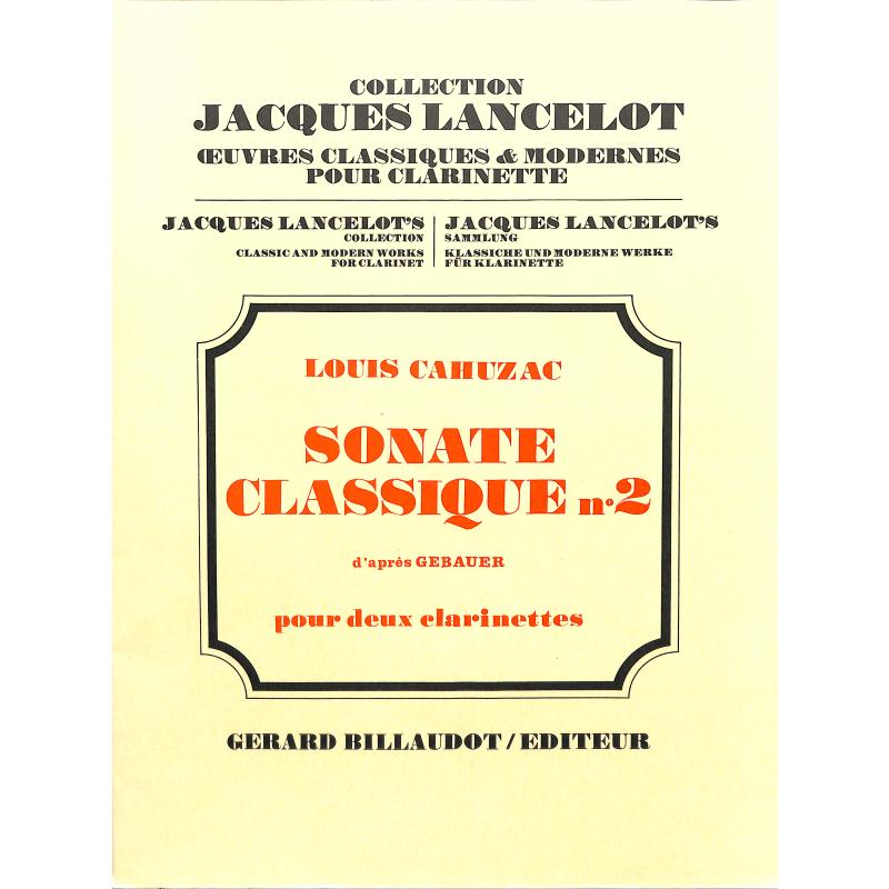 Titelbild für BILL 1490 - SONATE CLASSIQUE 2