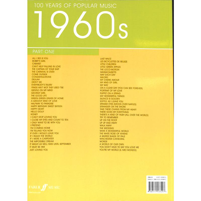 Notenbild für ISBN 0-571-53349-3 - 100 YEARS OF POPULAR MUSIC 1 - 60'S