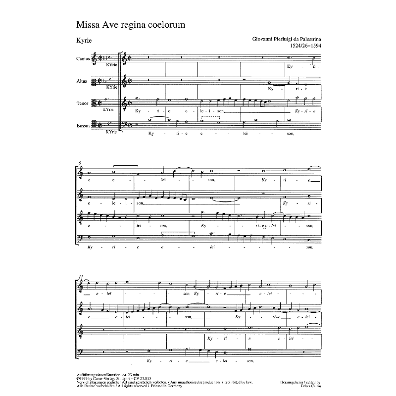 Notenbild für CARUS 27013-00 - MISSA AVE REGINA COELORUM