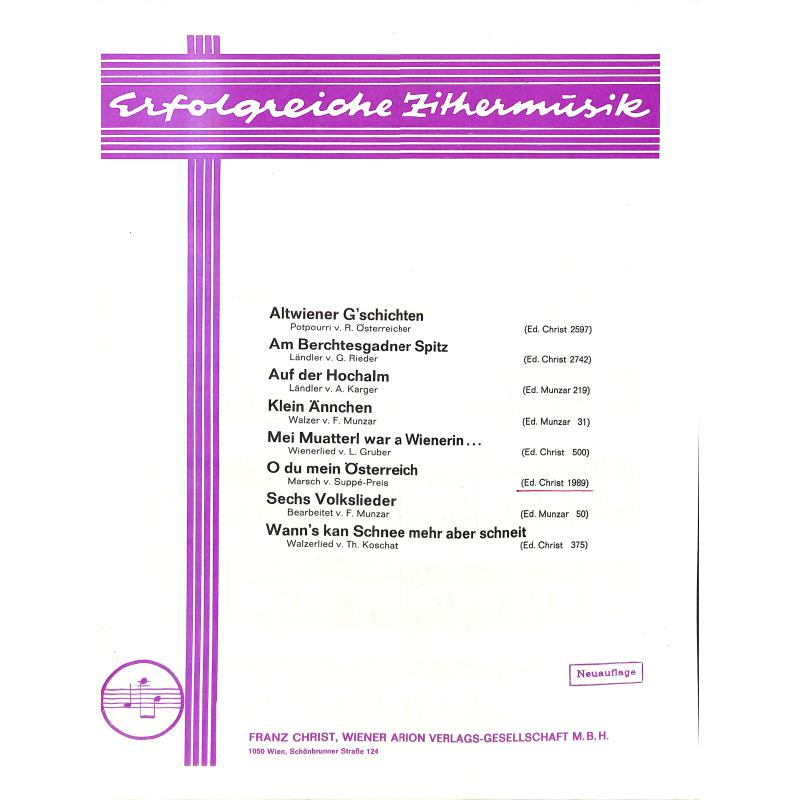 Titelbild für ARION 1989 - O DU MEIN OESTERREICH