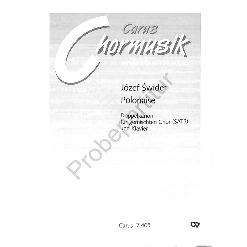 Titelbild für CARUS 7405-00 - Polonaise - Doppelkanon