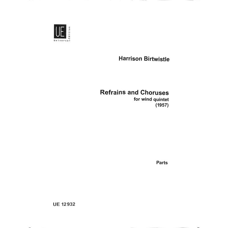 Titelbild für UE 12932 - REFRAINS + CHORUSES