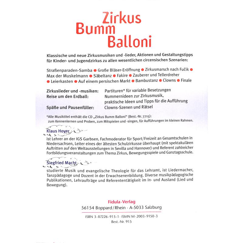 Notenbild für FIDULA 915 - ZIRKUS BUMM BALLONI