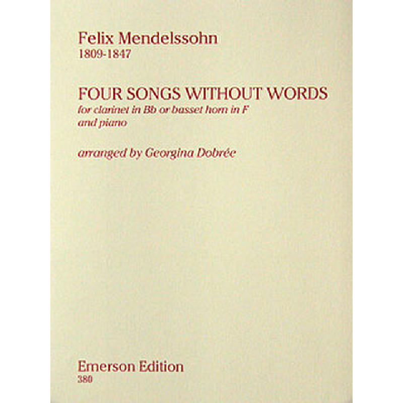 Titelbild für EMERSON 380 - 4 SONGS WITHOUT WORDS