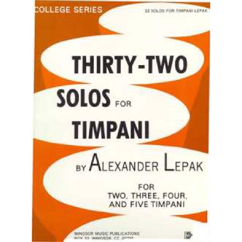 Titelbild für BRANDT 033-016 - 32 SOLOS FOR TIMPANI