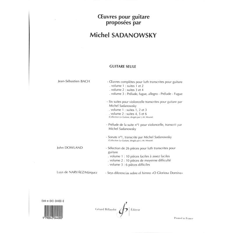 Notenbild für BILL 4400 - LAUTENWERK 2 SUITE 3 + 4 BWV 995-1006A